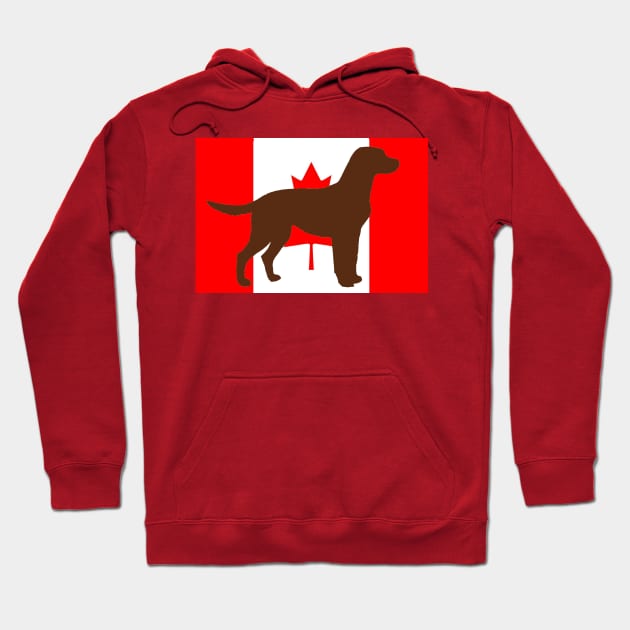 chocolate lab color silhouette on flag Hoodie by Wanderingangel